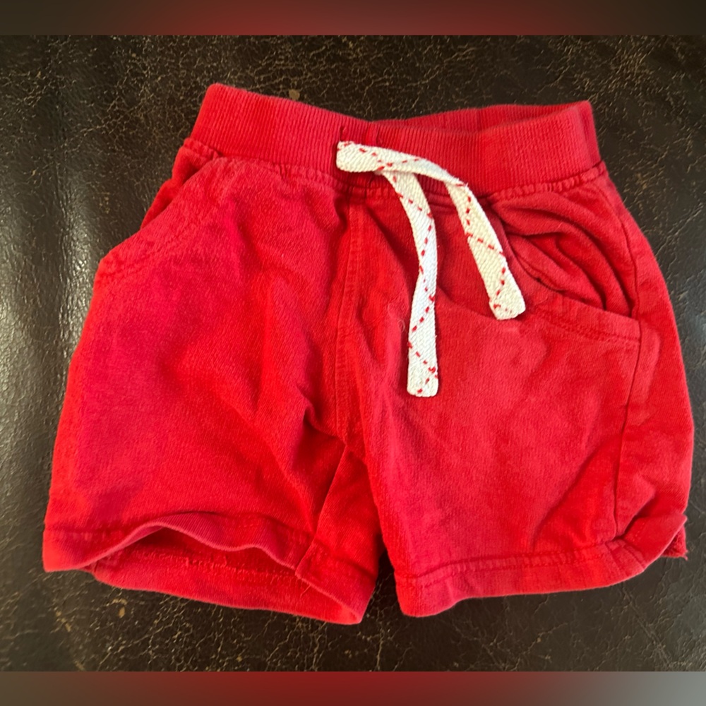 Gildan Kids Red Shorts with White Drawstring
